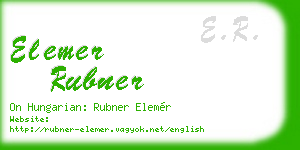 elemer rubner business card