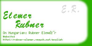 elemer rubner business card